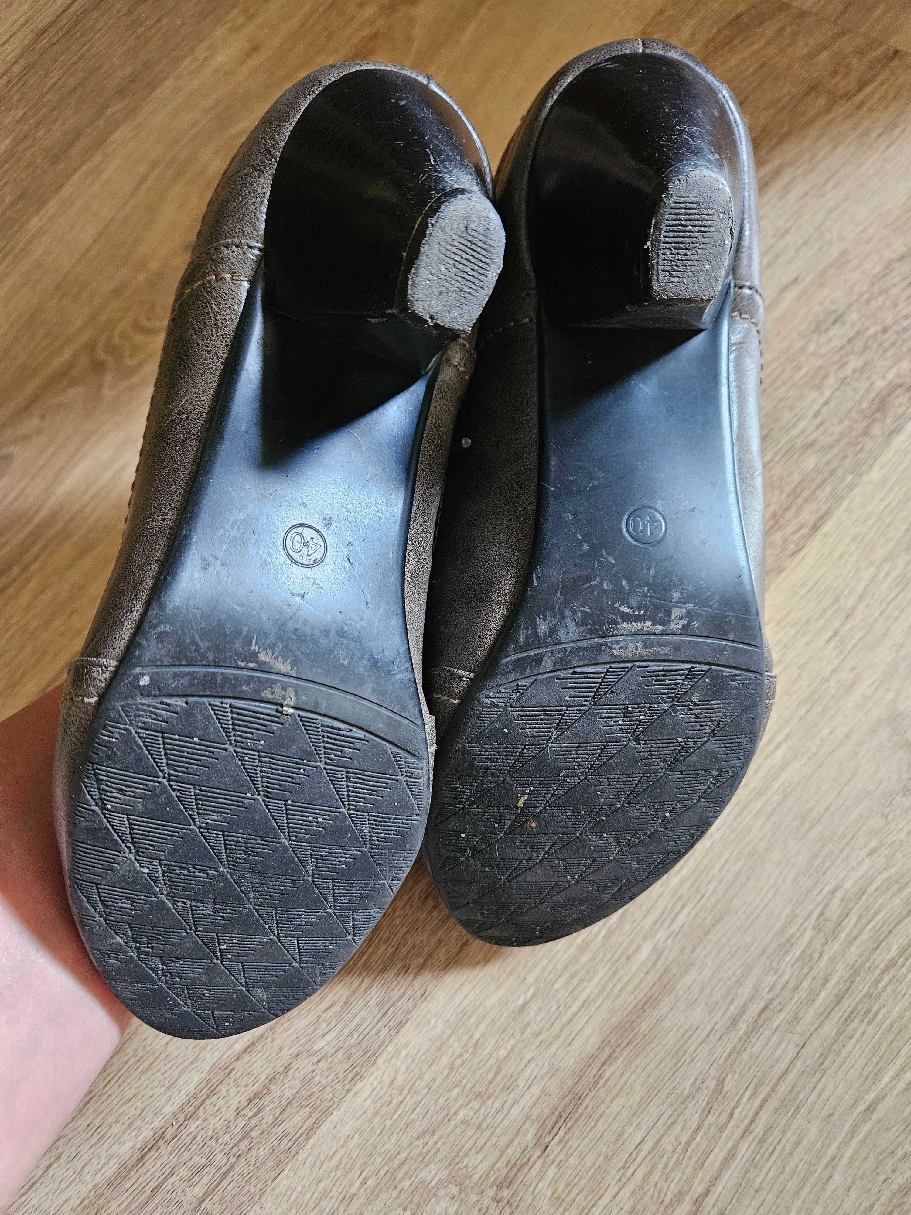 K&m Fasion buty botki na obcasie półbuty rozmiar 40 skóra