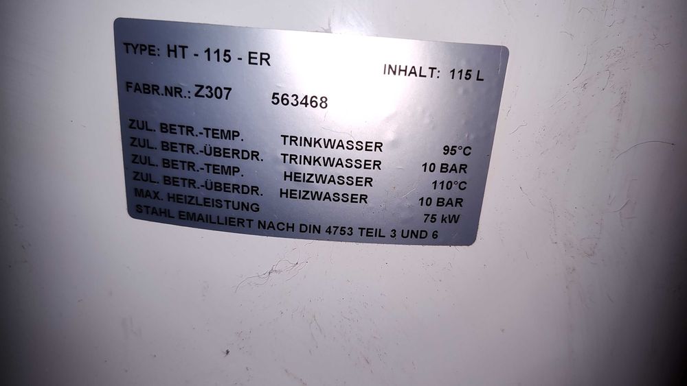 Bojler 115l z wężownicą i grzałką 3 kw model HT 115 ER - niemiecki
