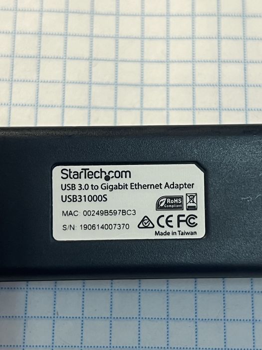 StarTech.com USB 3.0 to Gigabit Ethernet NIC Network Adapter