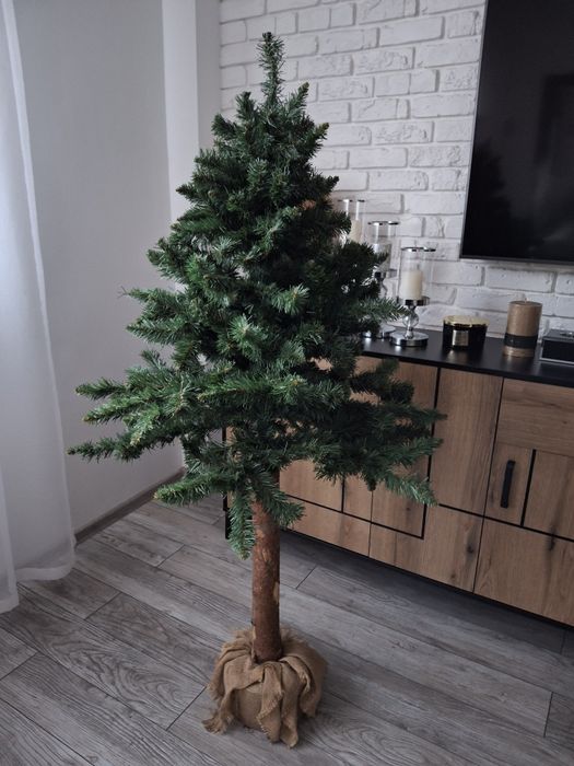 Sztuczna choinka na pniu 160 cm świerk