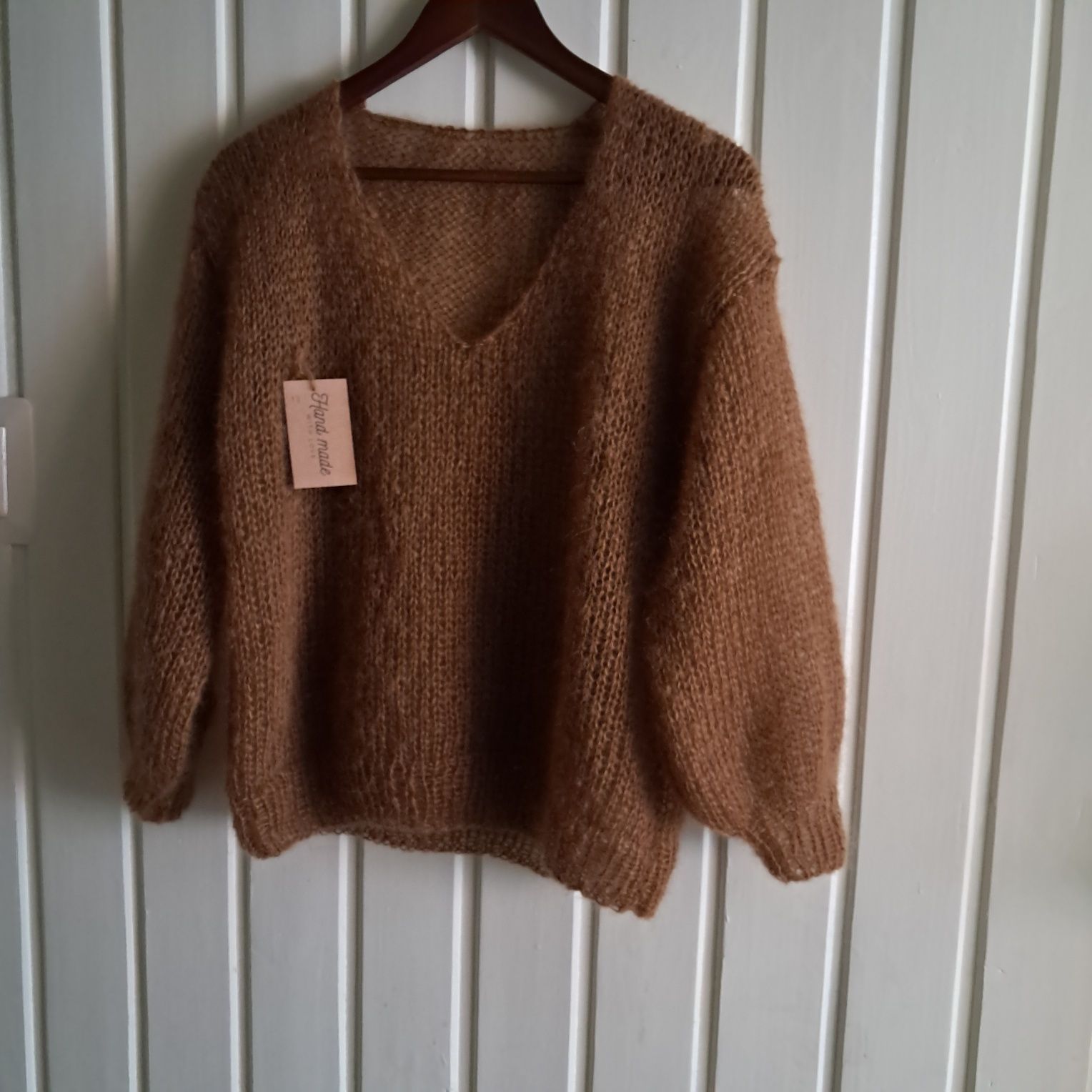 Sweter mgiełka moher z jedwabiem Handmade.