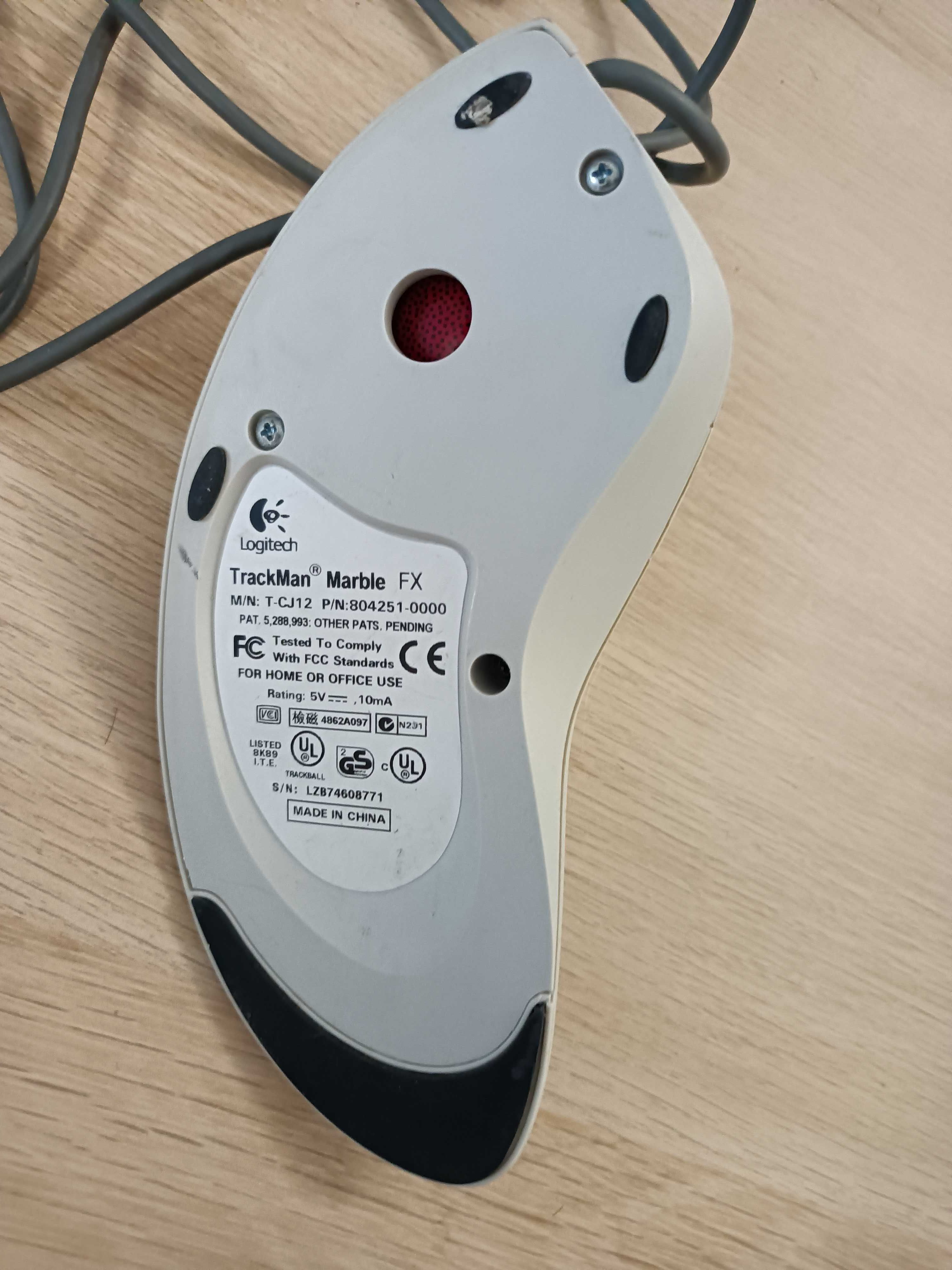 Trackball Logitech TrackMan Marble FX przewodowy z przejściówką