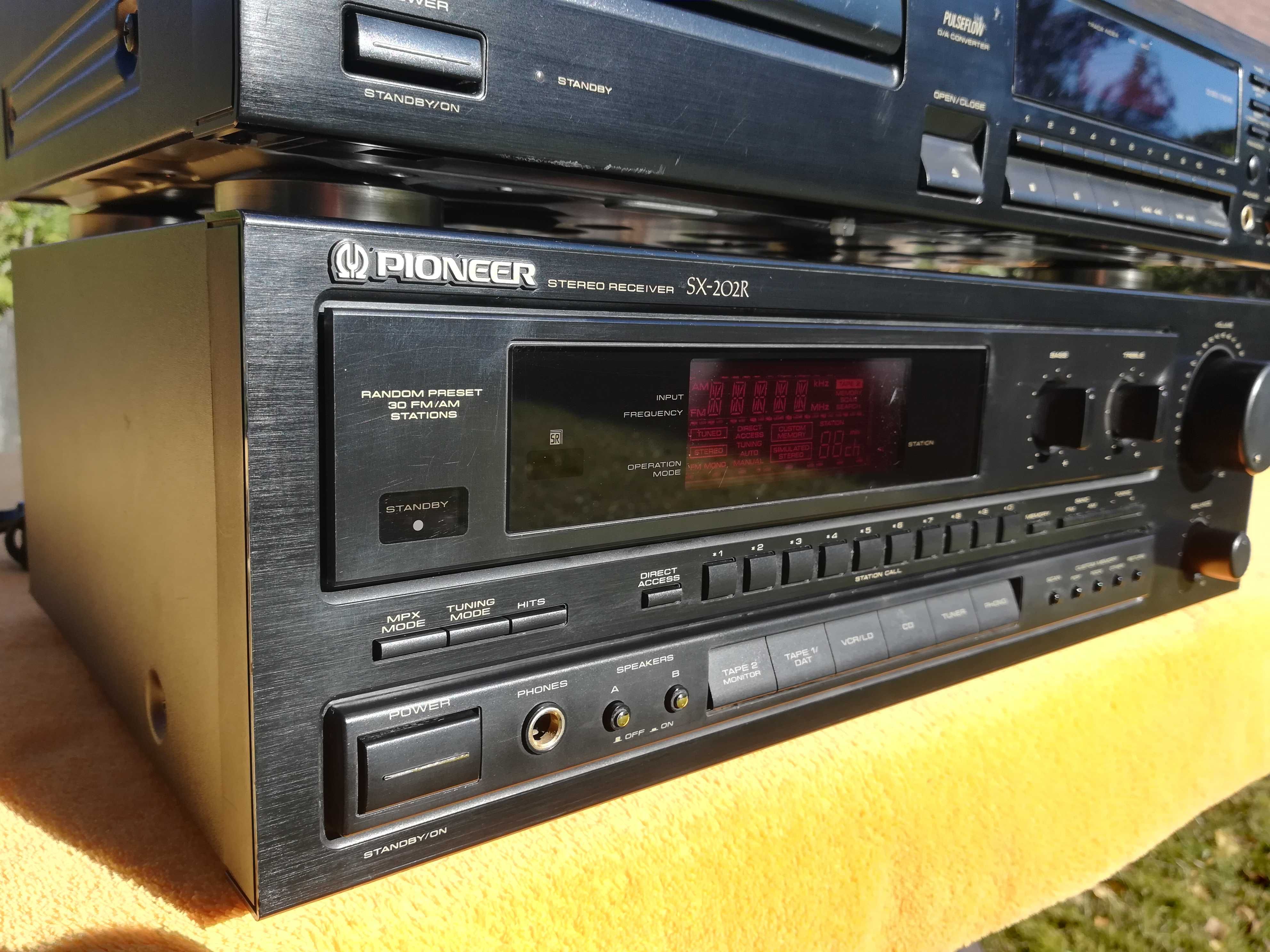 PIONEER SX-202R Amplituner + PIONEER PD-102 CD + Pilot + Instrukcje