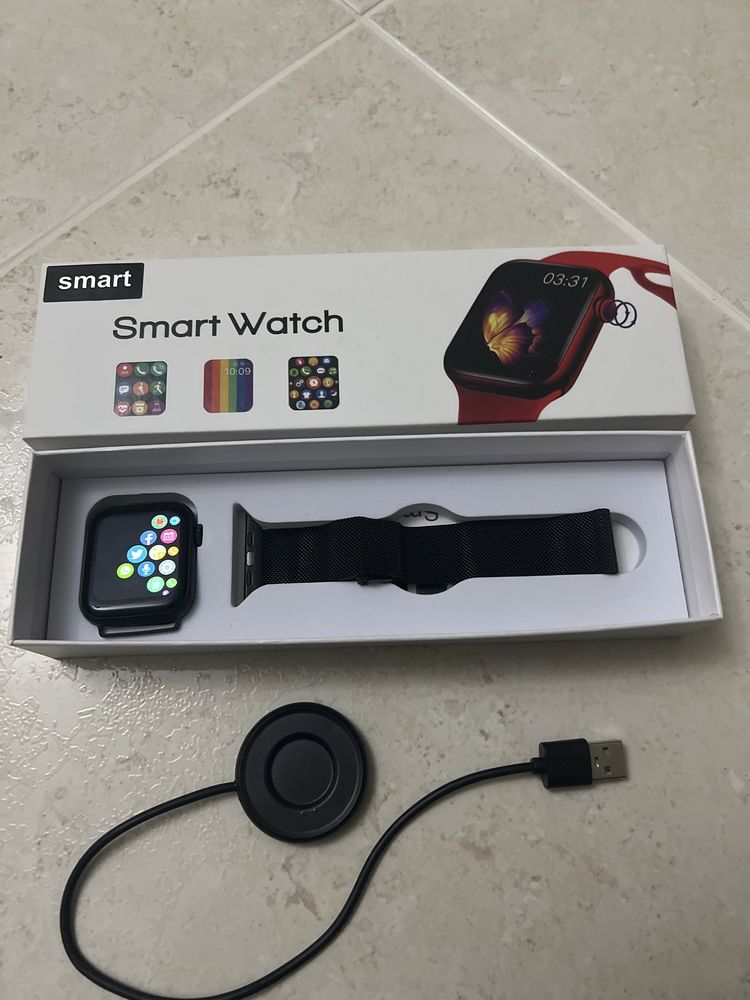 Smart Watch pulseira preta