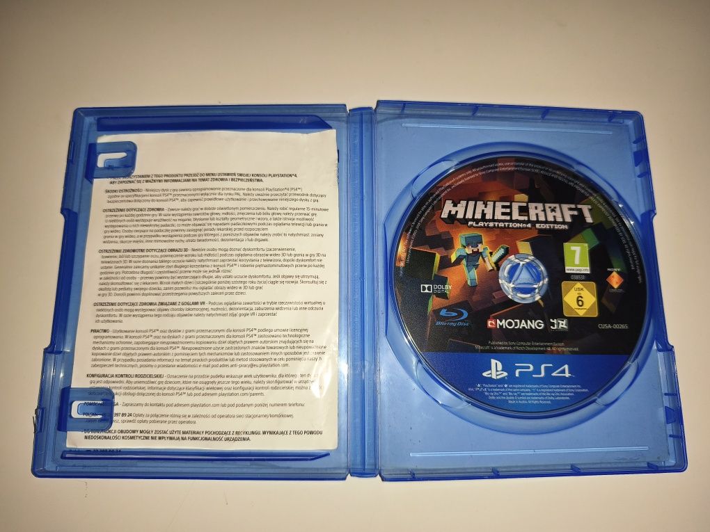 Gra Ps4 Minecraft wersja PL gry PlayStation 4 Crash Spyro Sonic Rayman