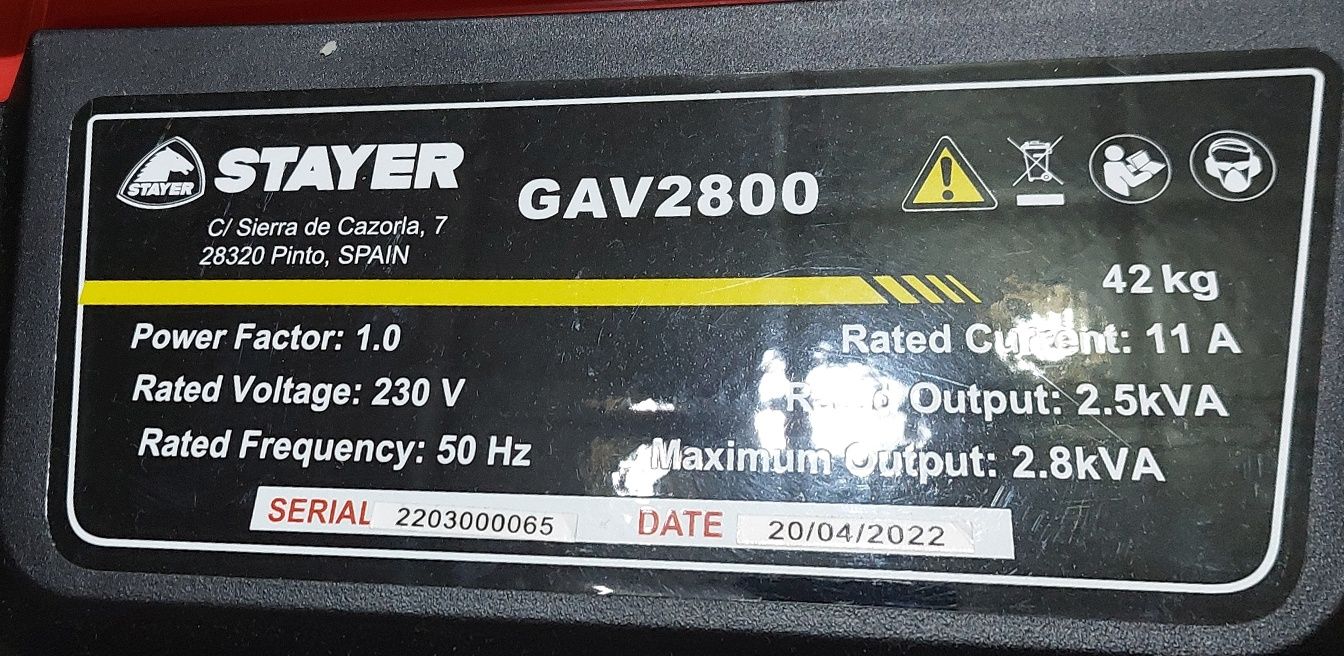 Генератор STAYER GAV 2800 E AVR DC 12V