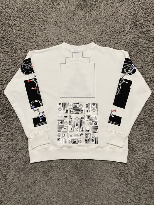 Світшот чоловічий CAV EMPT з принтом котон білий made in japan