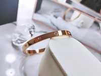 Bransoletka Sztywna z Cyrkoniami Rose Gold•Jakość Premium•NOWA•Prezent