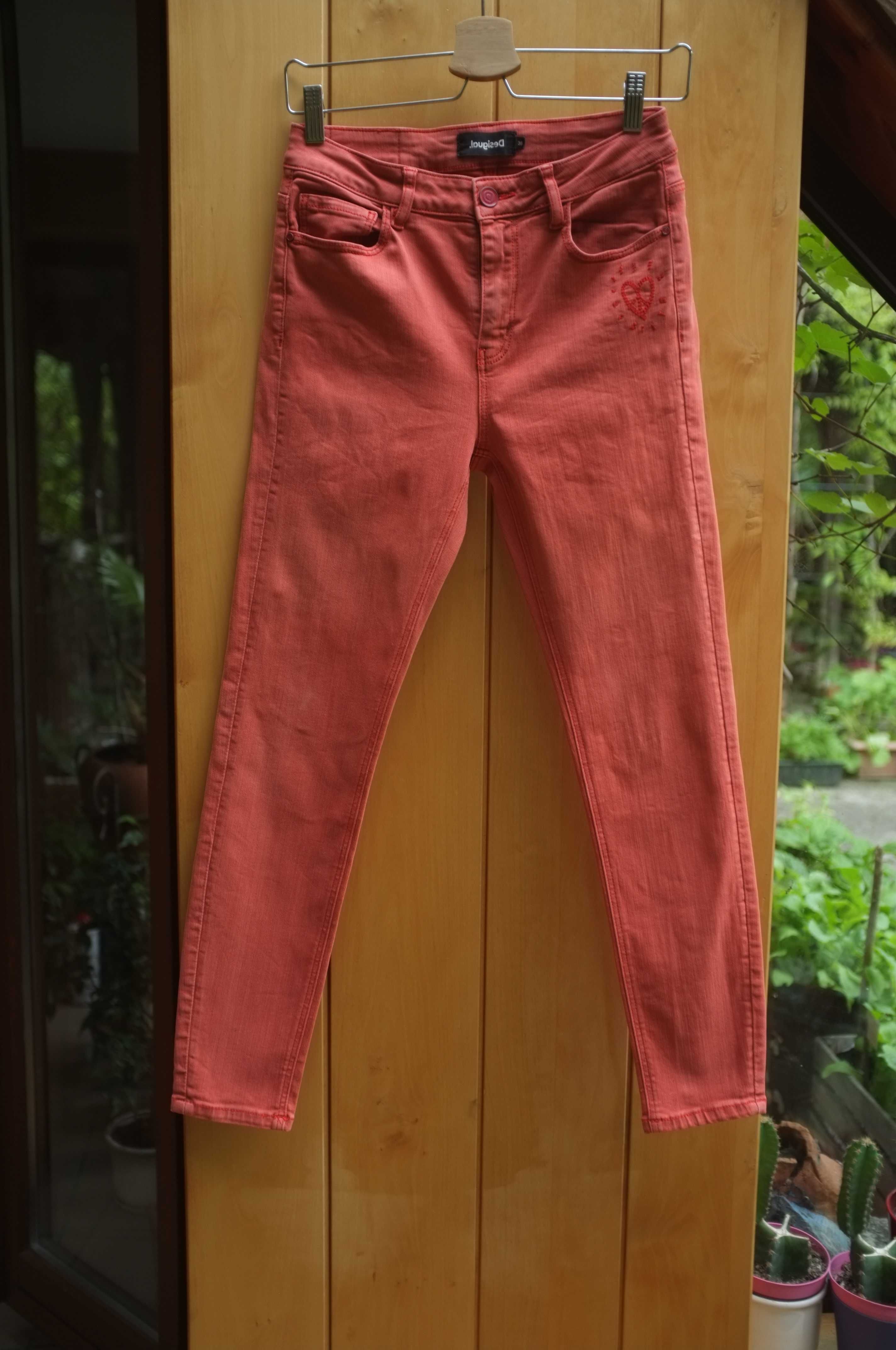 morelowe jeansy Desigual  rurki 38 etno boho rockowe punkowe hippie
