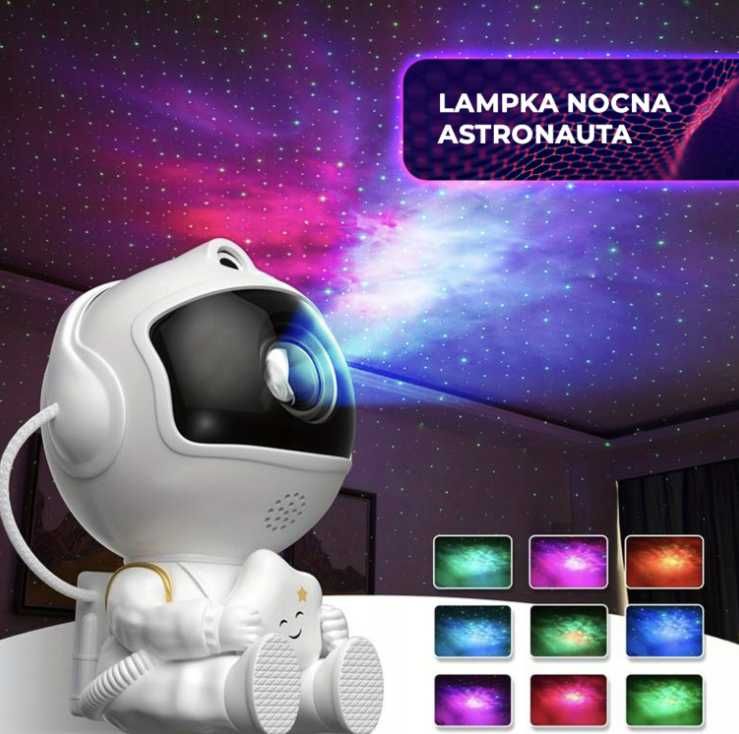 PROJEKTOR GWIAZD Nieba NEBULA Lampka Nocna Astronauta Prezent Led