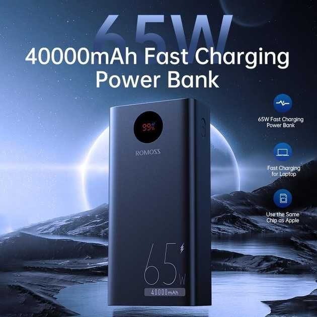 PowerBank Romoss PEA40 Pro 40000mAh Black (65W)! Гарантия!