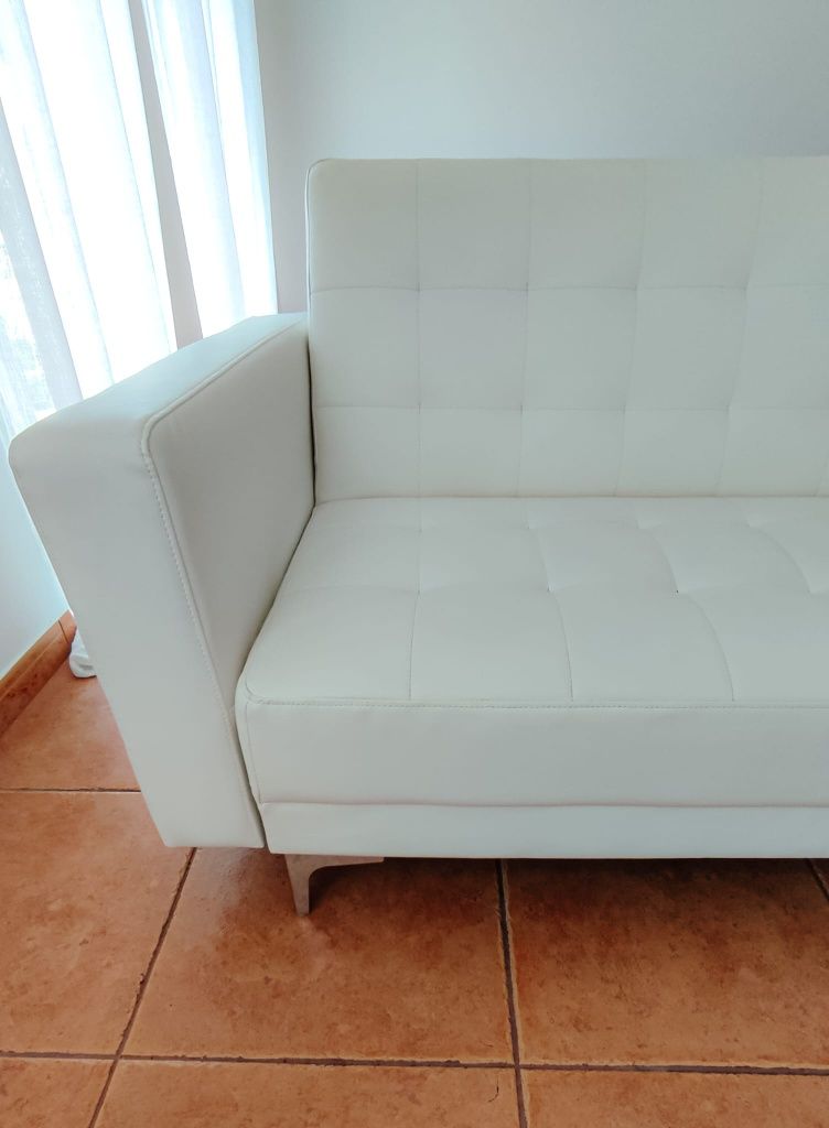 Sofá cama 3 lugares branco