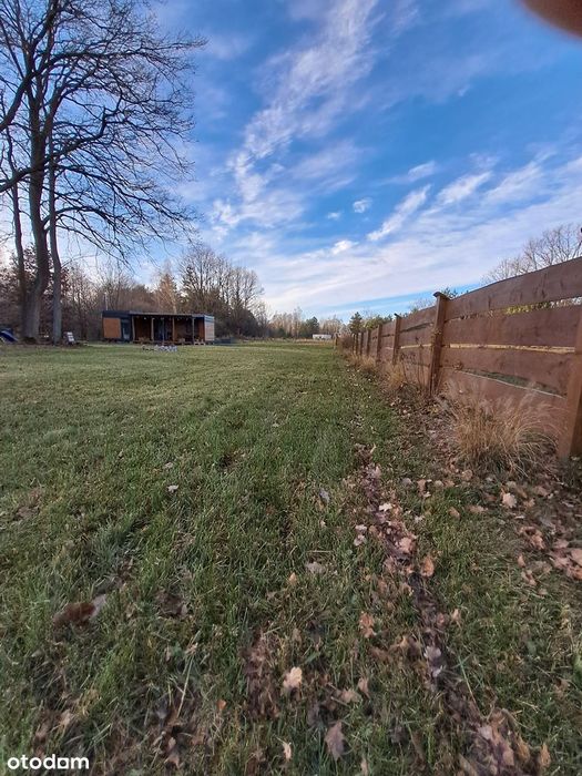 Działka 1500 m² z  domem modułowym - otulina Puszczy Kampinowskiej