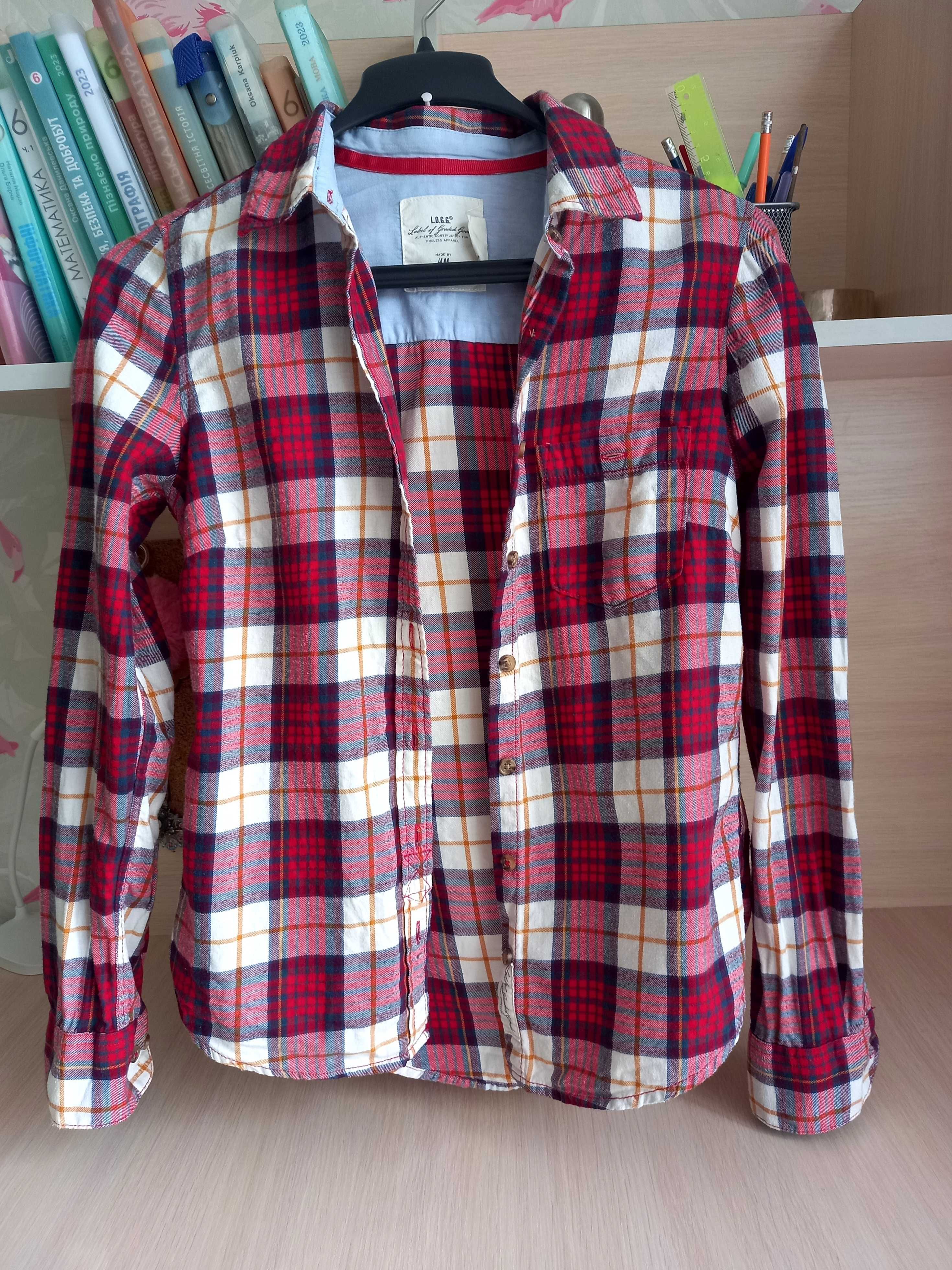 Оригінальна байкова сорочка H&M casual p.xxs-xs
