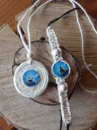 Biżuteria pleciona sznurek bransoletka naszyjnik makrama handmade