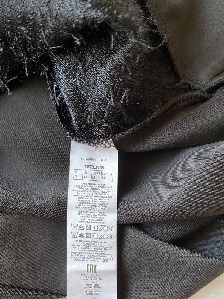 Sweter damski Tezenis M czarny z futerkiem jesień zima