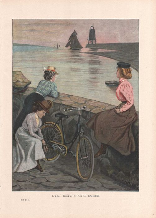 Edel: Świnoujście. Kolorowy drzeworyt ilustracyjny 1898 r. oryginał