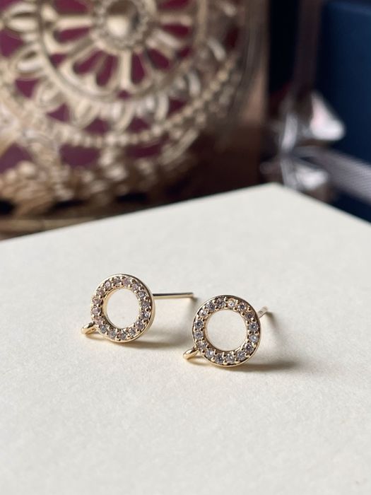 Kolczyki z cyrkoniami luksusowe błyszczące złocone sztyfty