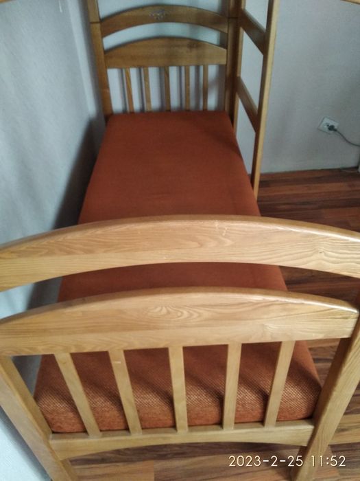 Ліжко двох ярусне , дерево з матрацами