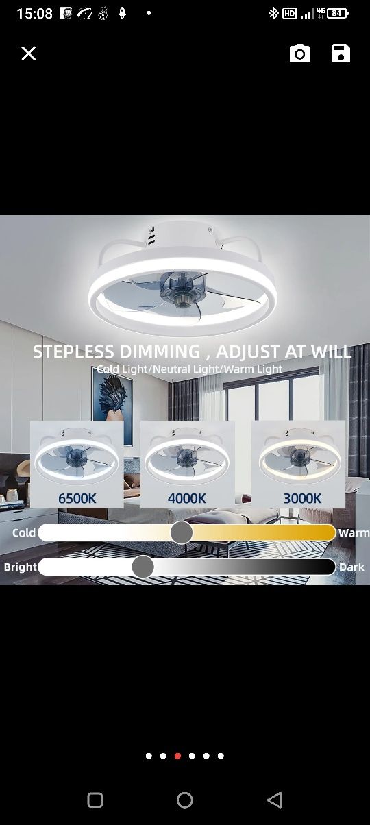 lampa LED z wiatrakiem inteligentna