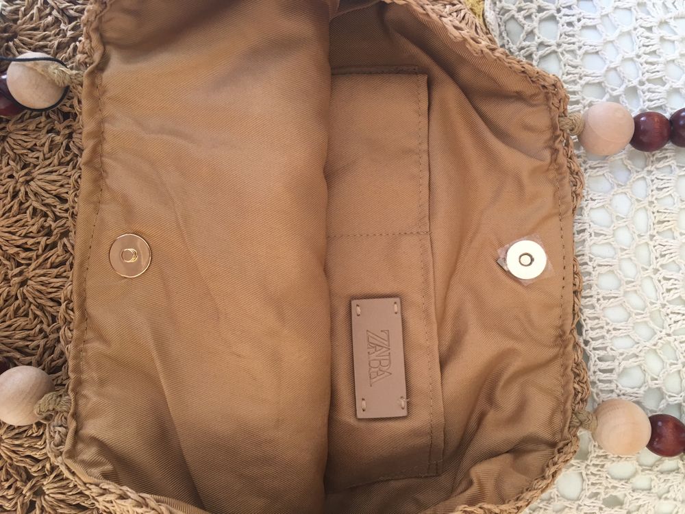 ZARA  torba typu shopper z plecionki