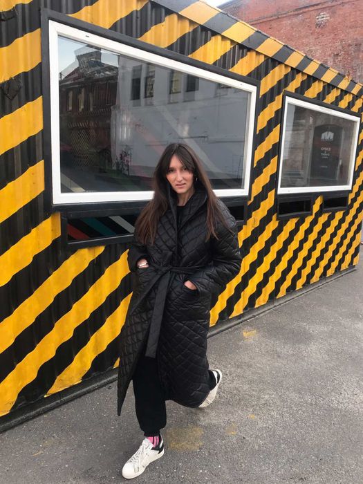 Стеганное пальто