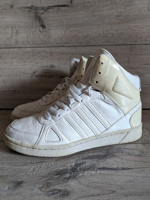 Кроссовки белые Adidas Адидас hoops team 40 р 26 см хай-топы