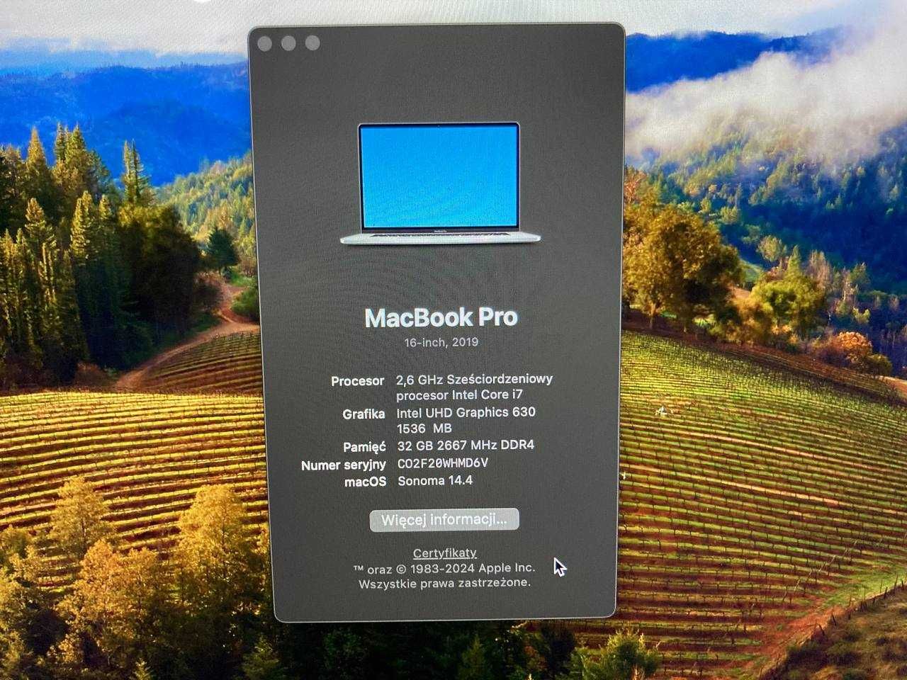 MacBook Pro 16" i7/32gb/Radeon Pro 5300M/512 GB 2019