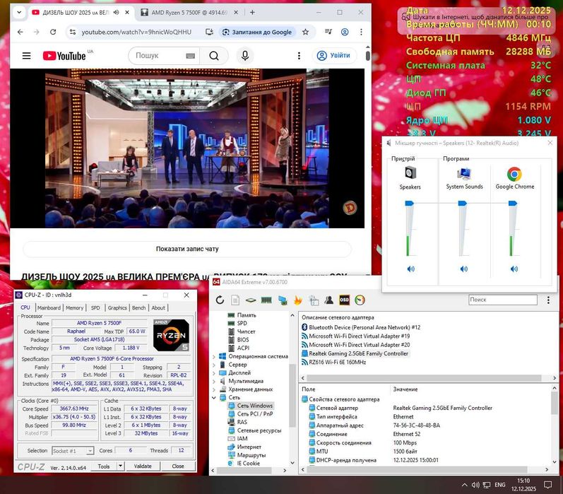 The Best AM5 Комплект Aorus Elite x670 WiFi, 7500f , 32Gb 6000Mhz RGB.