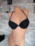 strój kąpielowy bikini stanik czarny L push-up usztywniane miska B