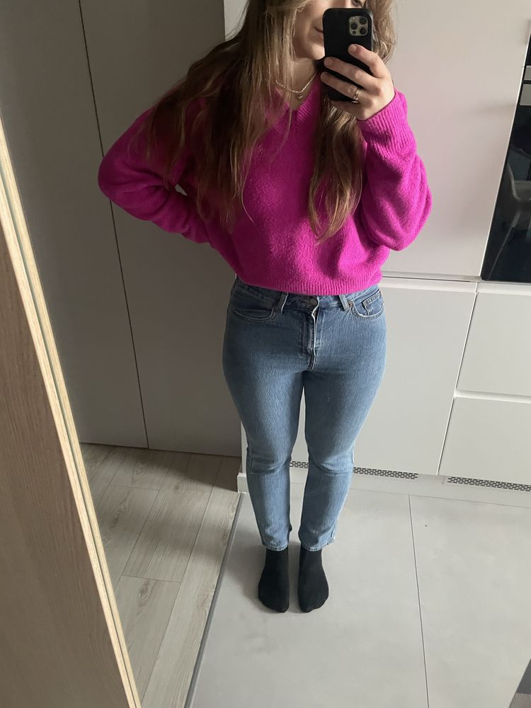 Jak nowe ciemne jeansy z wysokim stanem h&m