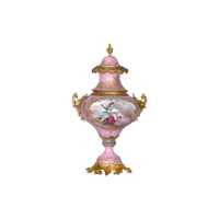 Vaso porcelana rosa Sevres Watteau Napoleão III | 1775