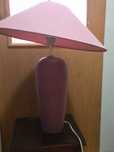 Lampa stołowa  różowa duża vintage