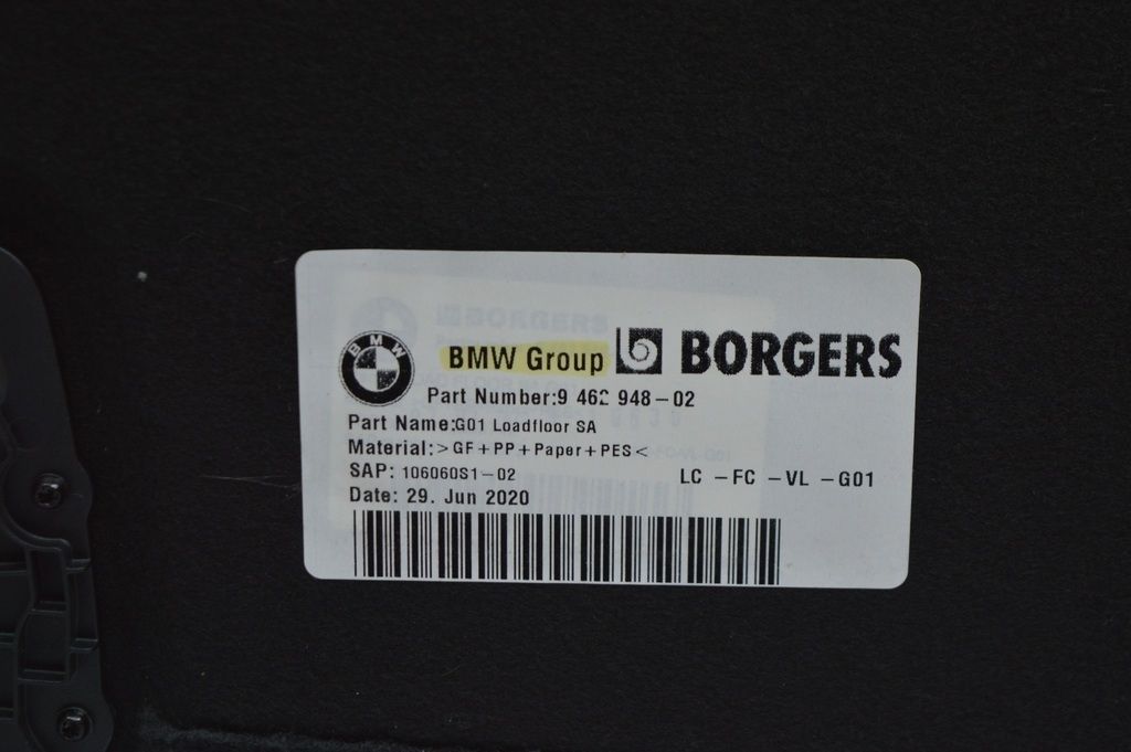 Пол багажника BMW X3 G01 18-21 под направляющие, черн 9462948 (01) 514
