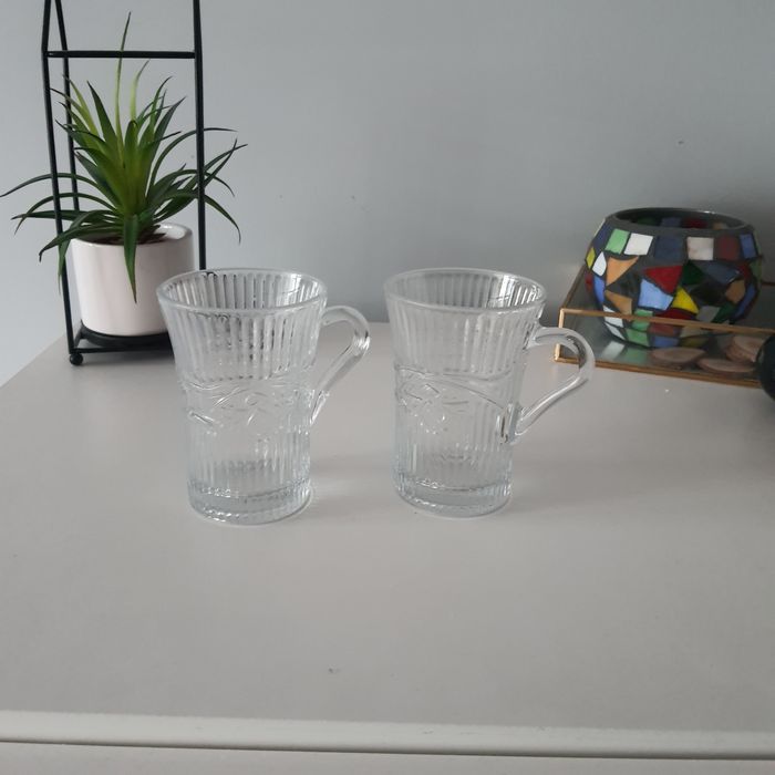 Szklanki tureckie tulipanki ryflowane 2 szt szklanka kubek filiżanka