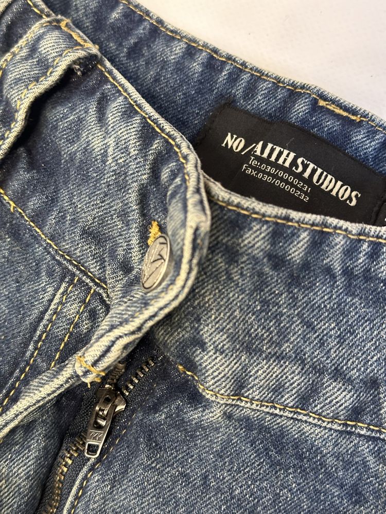 NFS NO FAITH STUDIOS baggy faded opium distressed джинси джинсы синие