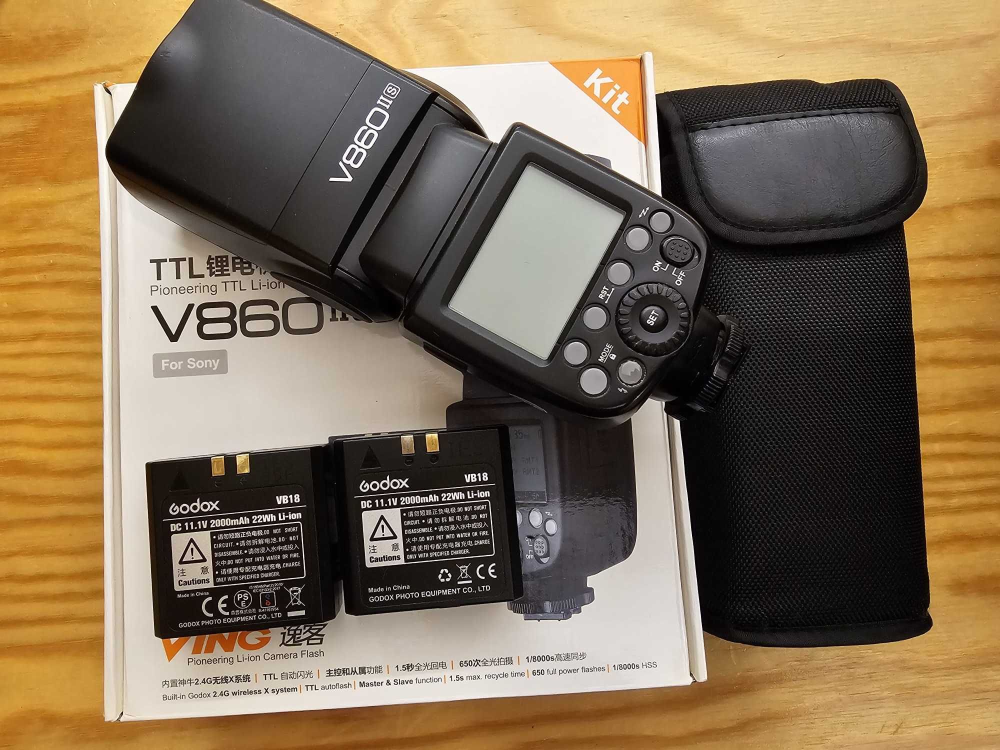 GODOX Kit Flash E-TTL V860II-S para Sony com duas baterias