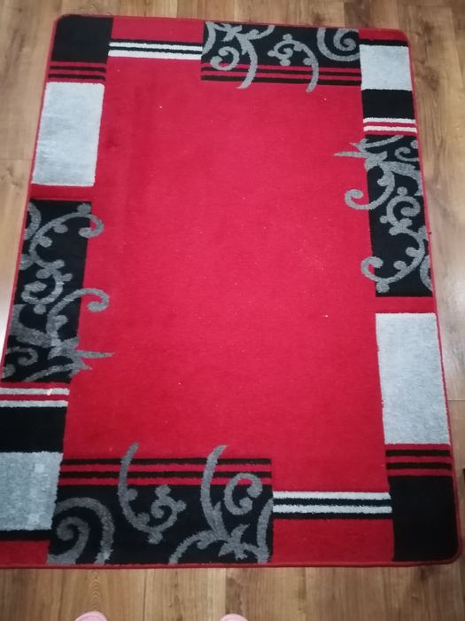 Dywan 120x170, bordo, szary, czarny