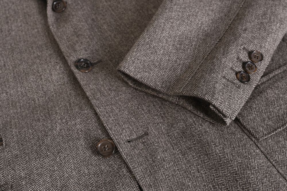 THE SOCIETY SHOP wełniana brązowa kurtka męska jodełka przejściowa 50