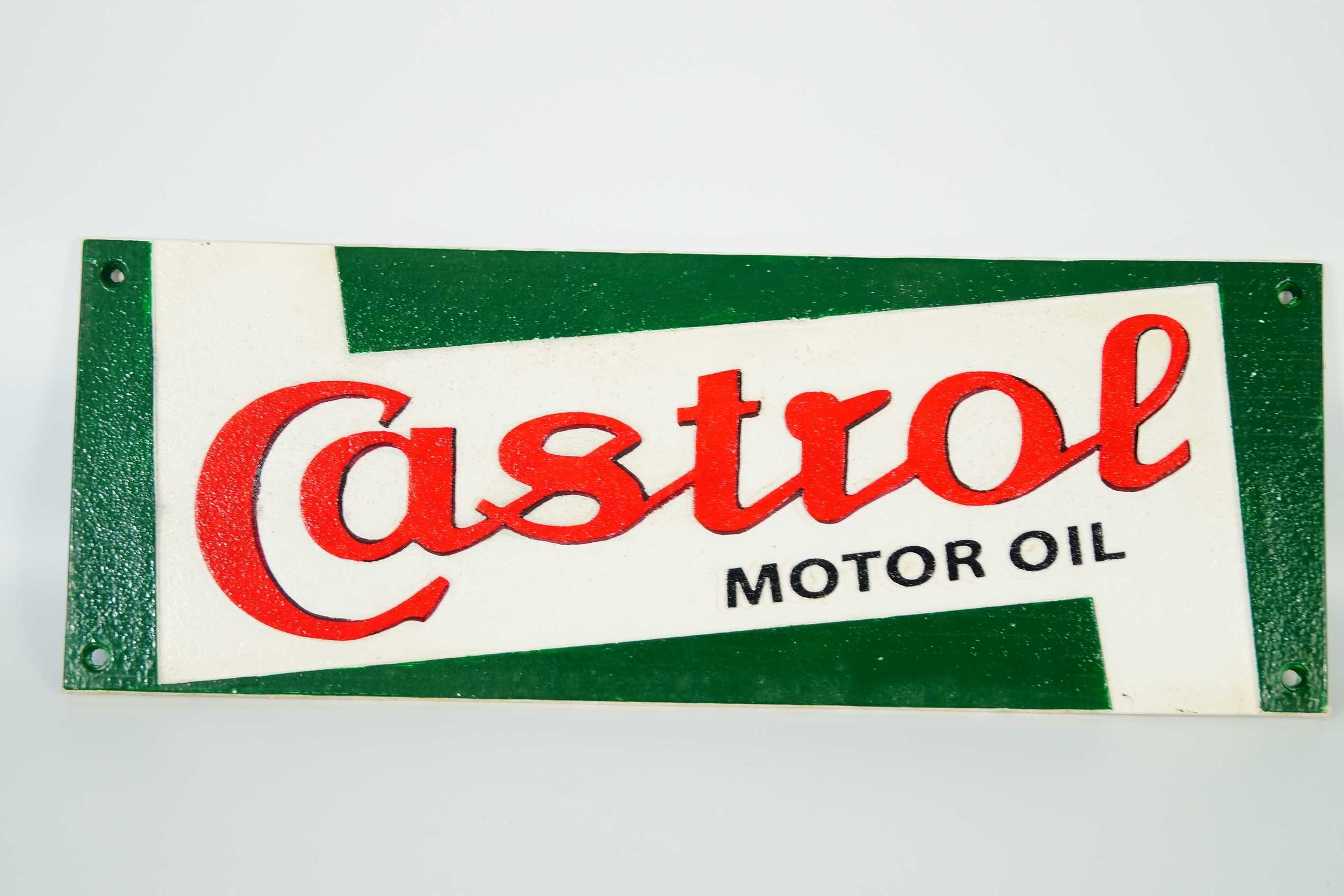 CASTROL MOTOR OIL żeliwna zawieszka szyld mechanik warsztat
