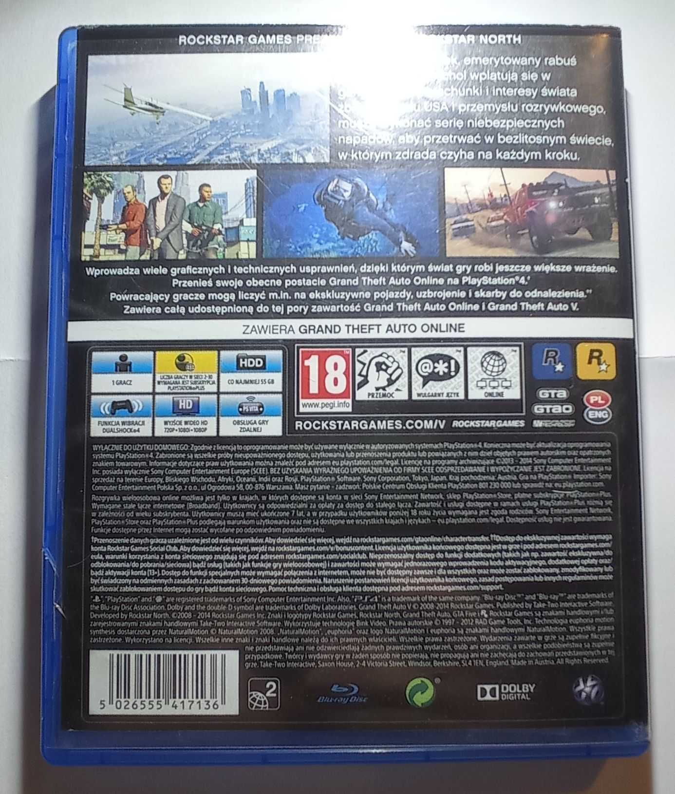 GTA V Grand Theft Auto V PL WERSJA PlayStation 4