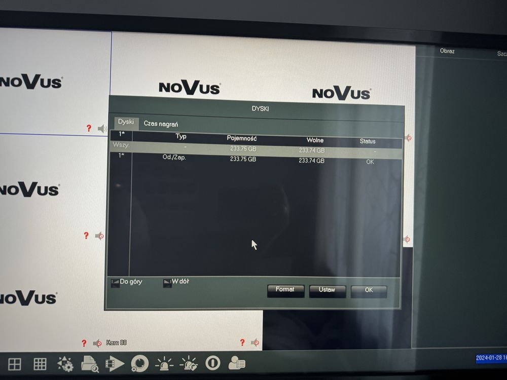 Rejestrator IP Novus NVR-3408POE-H2 + HDD 250GB