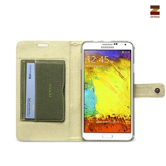 Zenus Cambridge Diary Samsung Galaxy Note 3 Khaki