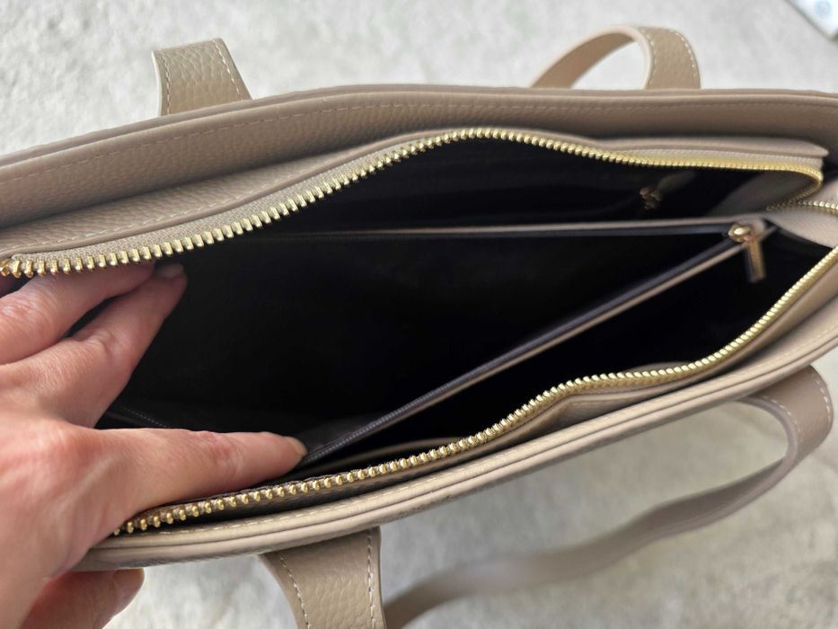 Torebka shopper duża Wittchen skóra naturalna, beżowa