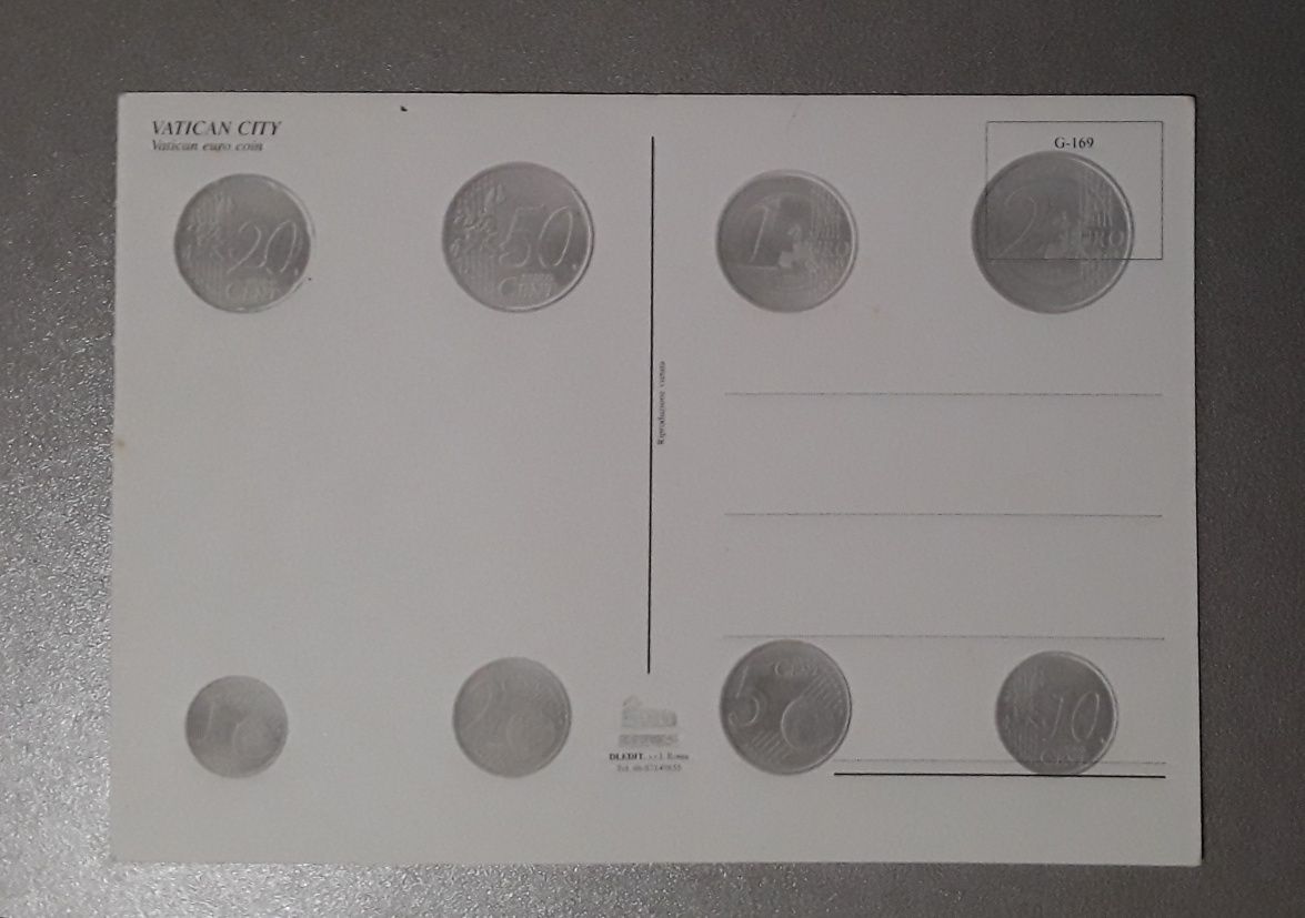 Postal Vatican Euro - Moedas de Euro do Vaticano