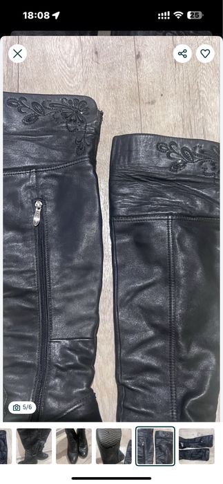 Зимові сапожки, кожа