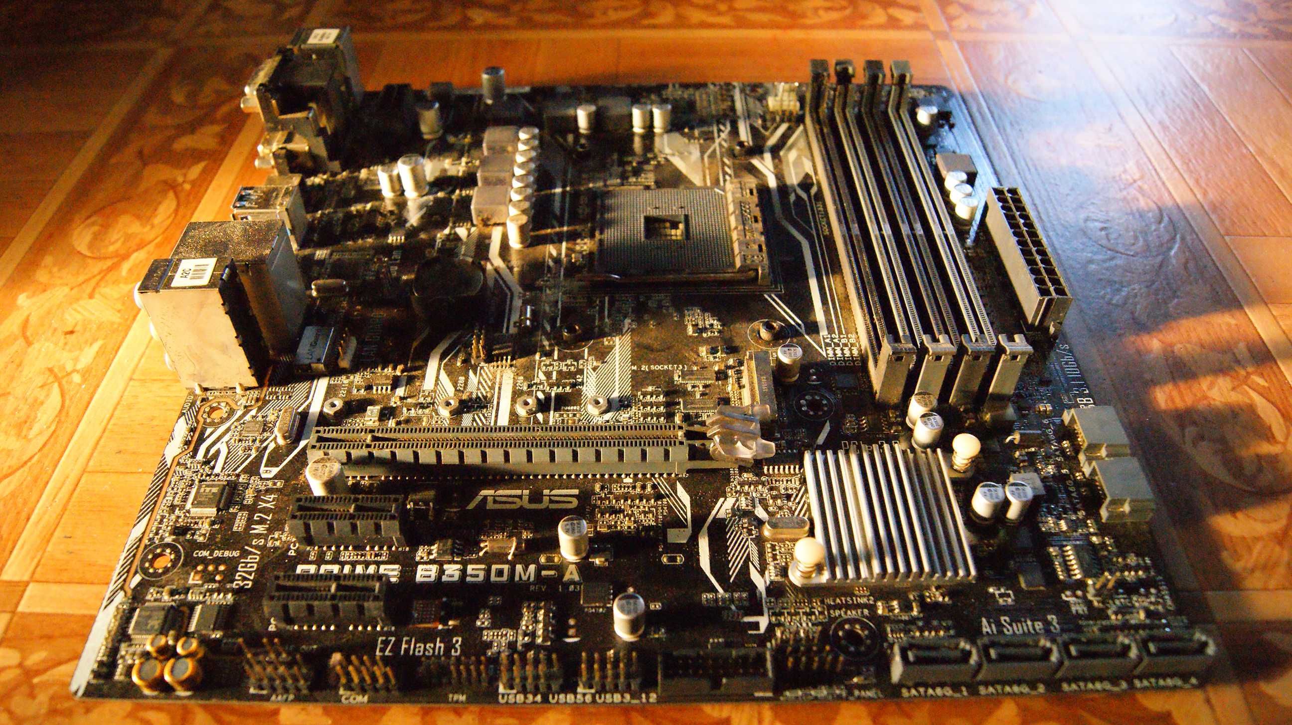 ASUS Prime B350M‑A • AM4 • DDR4 • BOX + kabel SATA • sprawna