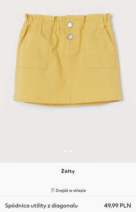 H&M nowa żółta spódniczka paperbag 92 jak 98 104