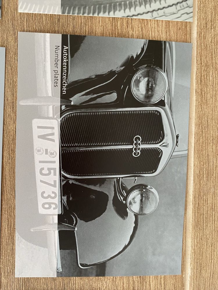 40 Postais Historia da AUDI + Placa Metalica
