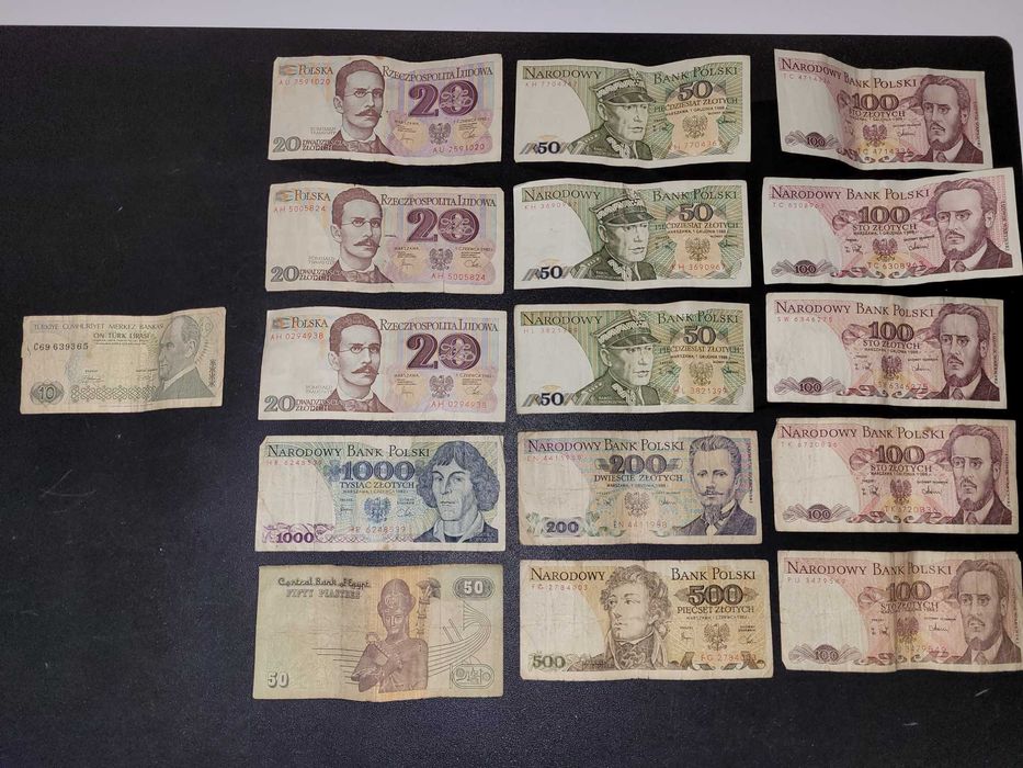 Stare Polskie banknoty + Egipt + Turcja